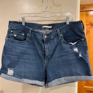 Levi's Dark Blue Mid Length Jean Shorts - Women’s 34